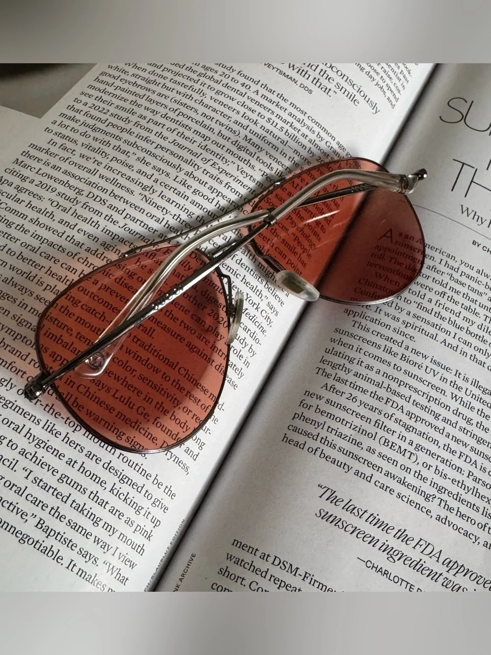 Gucci aviators w/ rose tinted lens